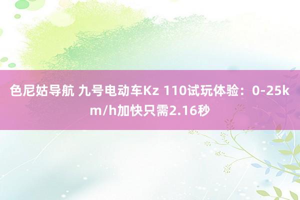 色尼姑导航 九号电动车Kz 110试玩体验：0-25km/h加快只需2.16秒