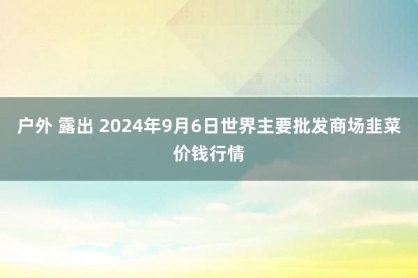 户外 露出 2024年9月6日世界主要批发商场韭菜价钱行情