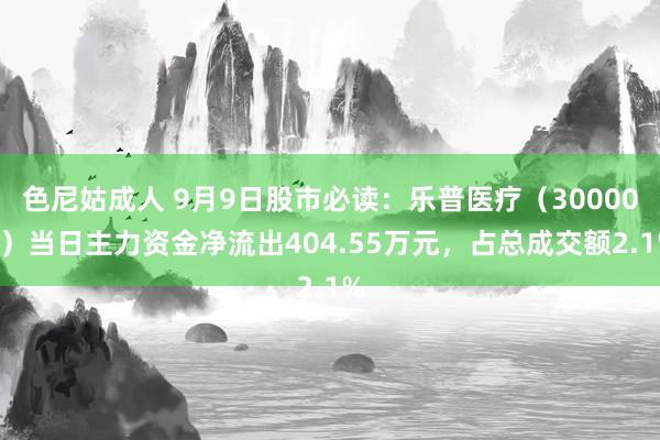 色尼姑成人 9月9日股市必读：乐普医疗（300003）当日主力资金净流出404.55万元，占总成交额2.1%