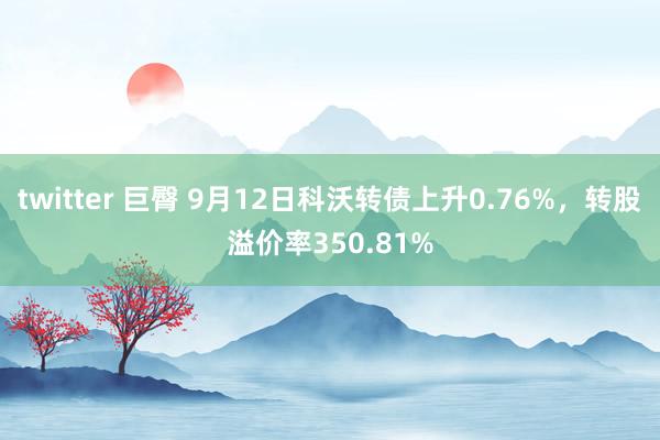 twitter 巨臀 9月12日科沃转债上升0.76%，转股溢价率350.81%