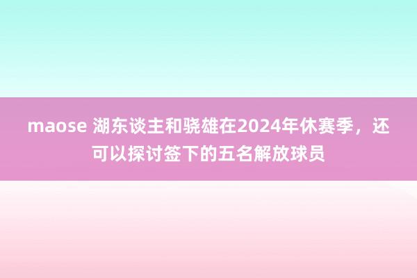 maose 湖东谈主和骁雄在2024年休赛季，还可以探讨签下的五名解放球员