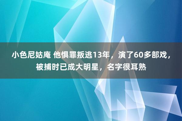 小色尼姑庵 他惧罪叛逃13年，演了60多部戏，被捕时已成大明星，名字很耳熟