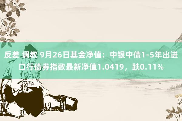 反差 调教 9月26日基金净值：中银中债1-5年出进口行债券指数最新净值1.0419，跌0.11%