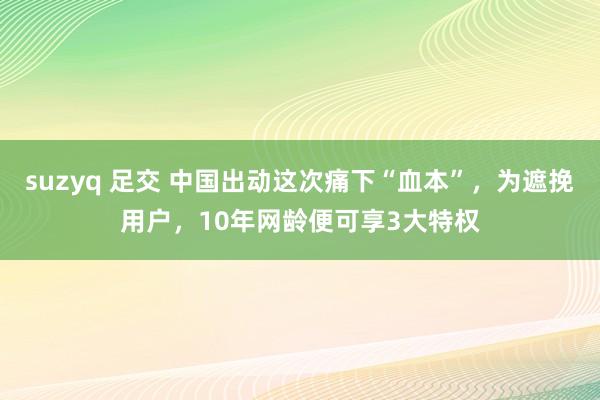 suzyq 足交 中国出动这次痛下“血本”，为遮挽用户，10年网龄便可享3大特权