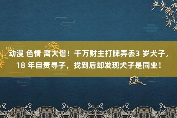 动漫 色情 离大谱！千万财主打牌弄丢3 岁犬子，18 年自责寻子，找到后却发现犬子是同业！