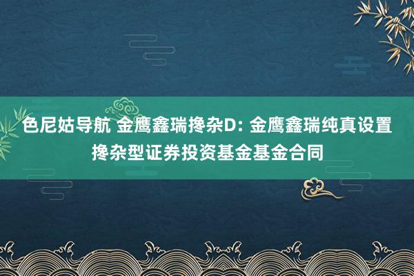 色尼姑导航 金鹰鑫瑞搀杂D: 金鹰鑫瑞纯真设置搀杂型证券投资基金基金合同