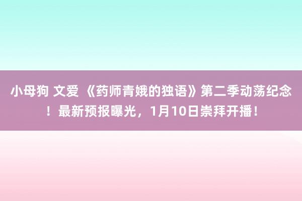 小母狗 文爱 《药师青娥的独语》第二季动荡纪念！最新预报曝光，1月10日崇拜开播！