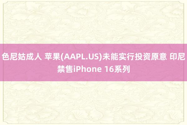 色尼姑成人 苹果(AAPL.US)未能实行投资原意 印尼禁售iPhone 16系列