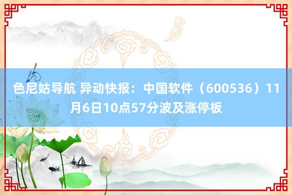 色尼姑导航 异动快报：中国软件（600536）11月6日10点57分波及涨停板