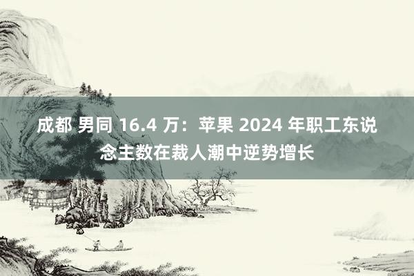 成都 男同 16.4 万：苹果 2024 年职工东说念主数在裁人潮中逆势增长