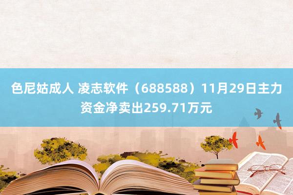 色尼姑成人 凌志软件（688588）11月29日主力资金净卖出259.71万元