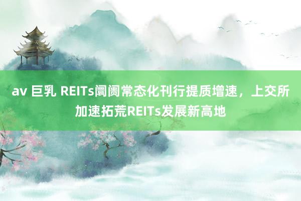 av 巨乳 REITs阛阓常态化刊行提质增速，上交所加速拓荒REITs发展新高地