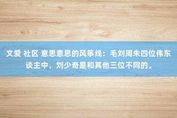 文爱 社区 意思意思的风筝线：毛刘周朱四位伟东谈主中，刘少奇是和其他三位不同的。