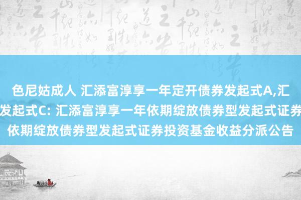 色尼姑成人 汇添富淳享一年定开债券发起式A，汇添富淳享一年定开债券发起式C: 汇添富淳享一年依期绽放债券型发起式证券投资基金收益分派公告