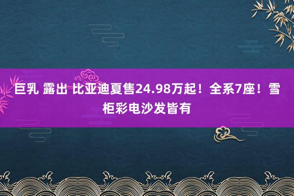 巨乳 露出 比亚迪夏售24.98万起！全系7座！雪柜彩电沙发皆有